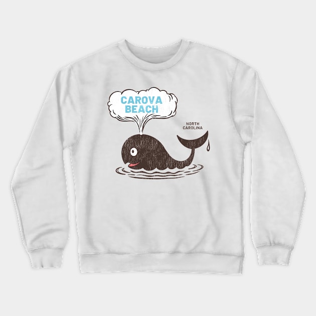 Carova, NC Summertime Vacationing Whale Spout Crewneck Sweatshirt by Contentarama